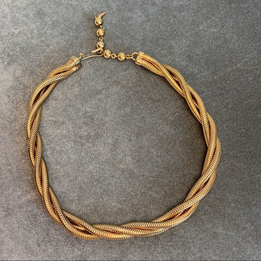 Napier vintage Gold plated twisted choker necklace